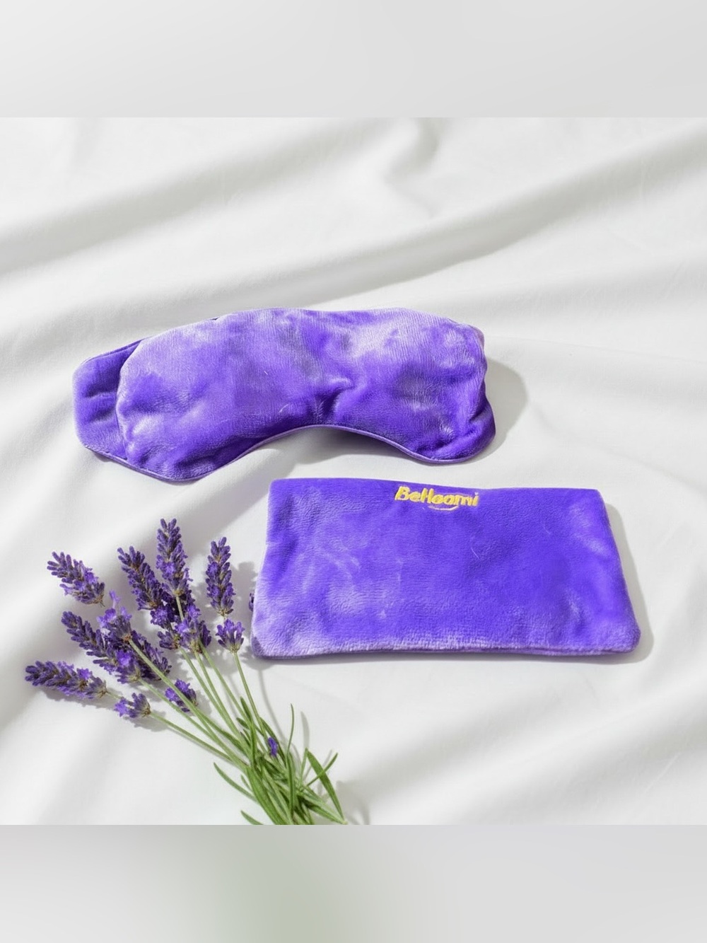 BeHoomi Weighted Eye Mask Purple Heated Cooling Hot Cold Lavender Aromatherapy